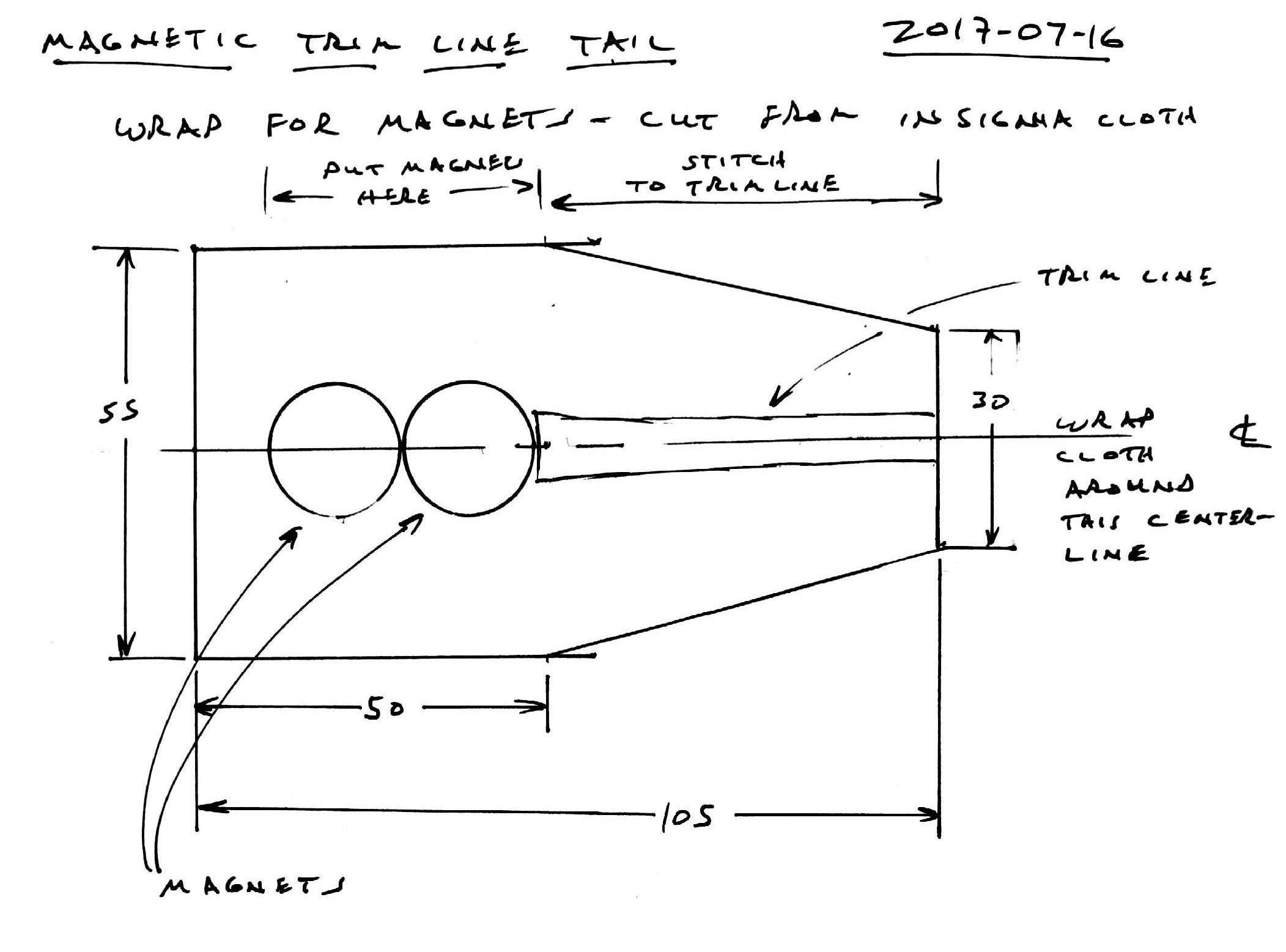 Insignia cloth patch to hold trimline magnets